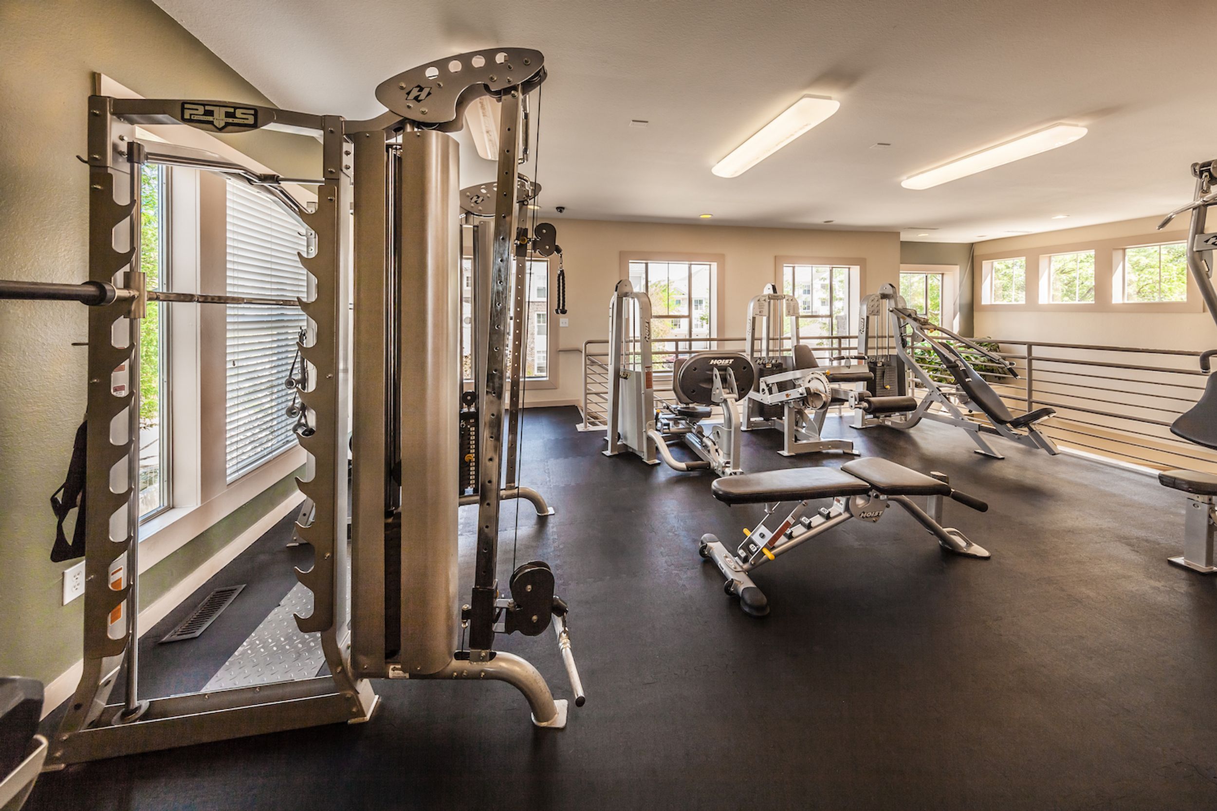 Fitness area with treadmills and bikes
