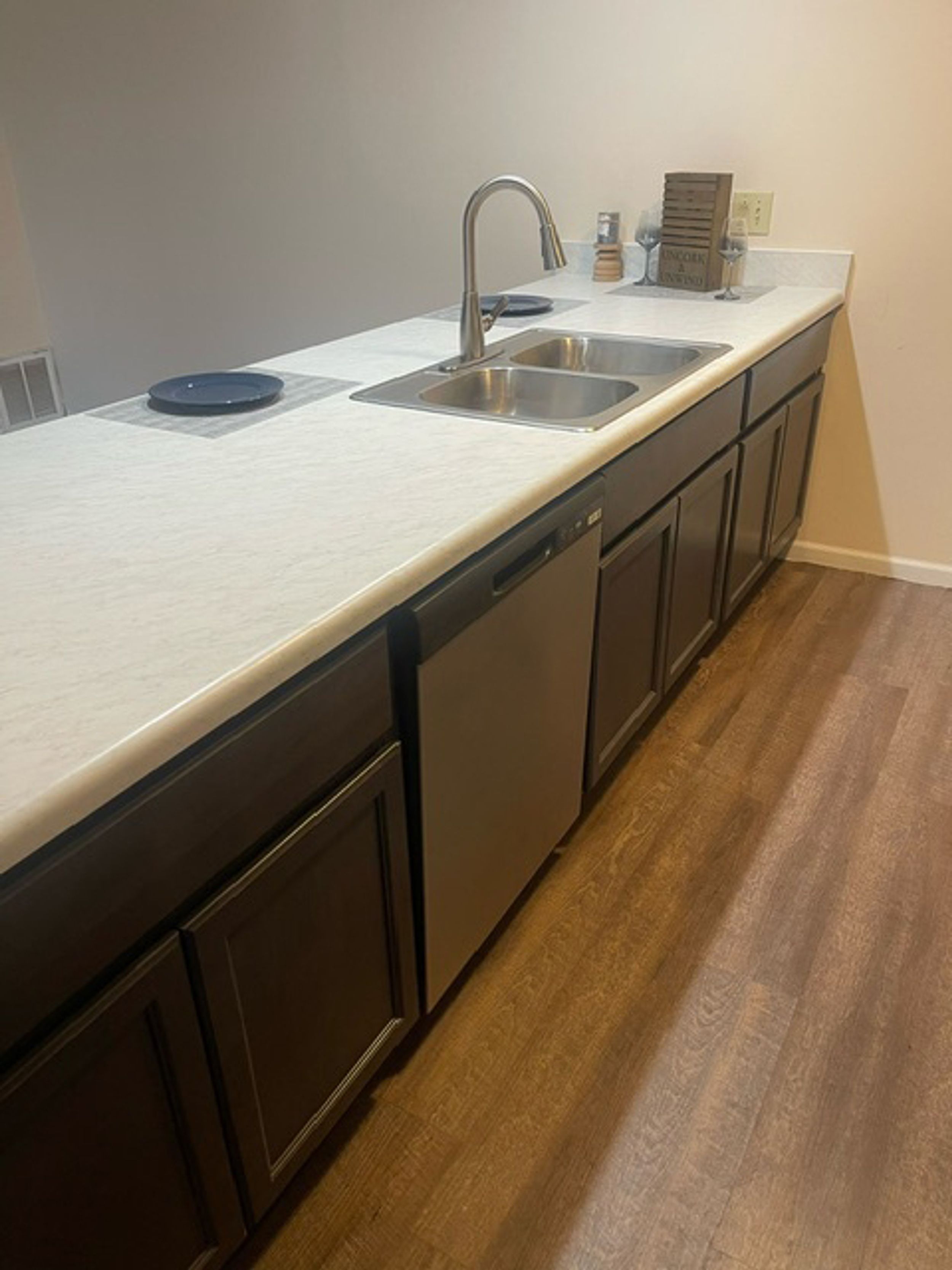 Kitchen counter and sink