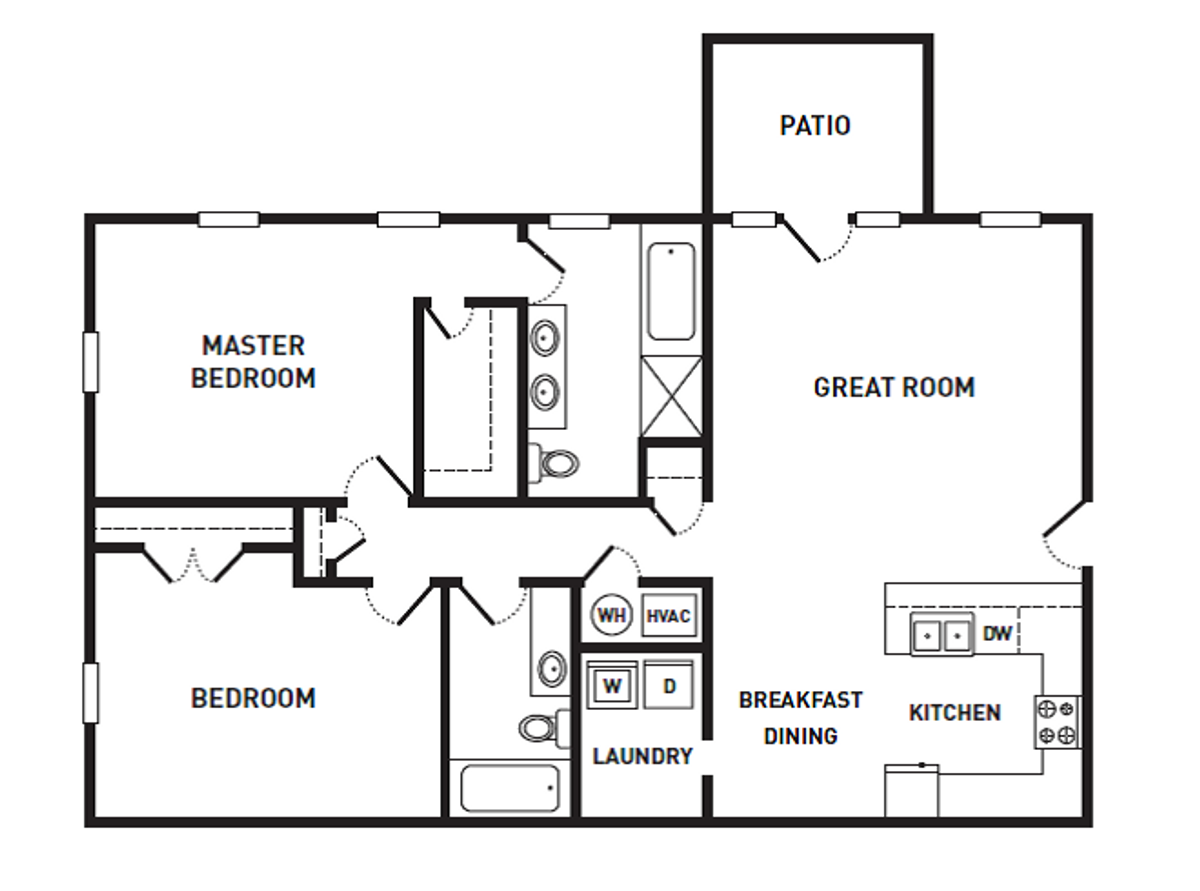2 bedroom floor plan