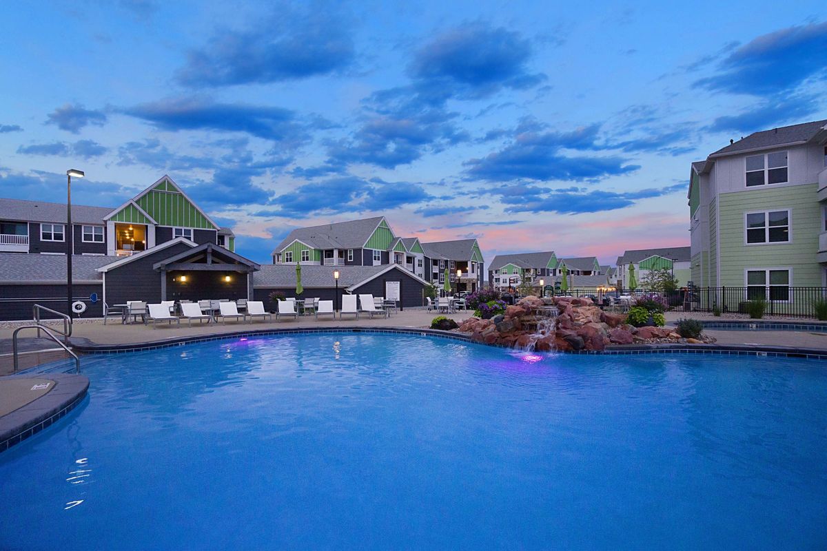 Pool at dusk