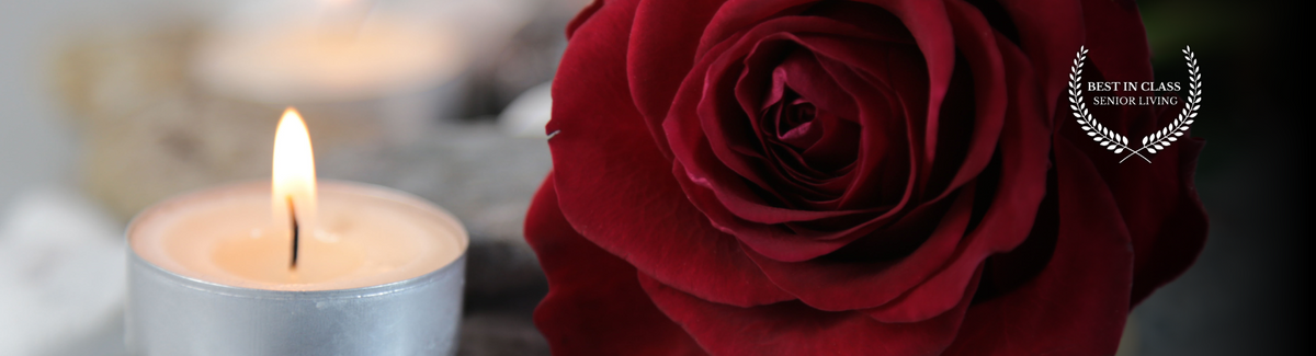 rose with a candle