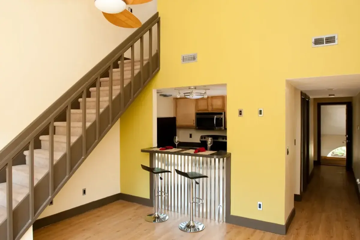 Living room and bar area