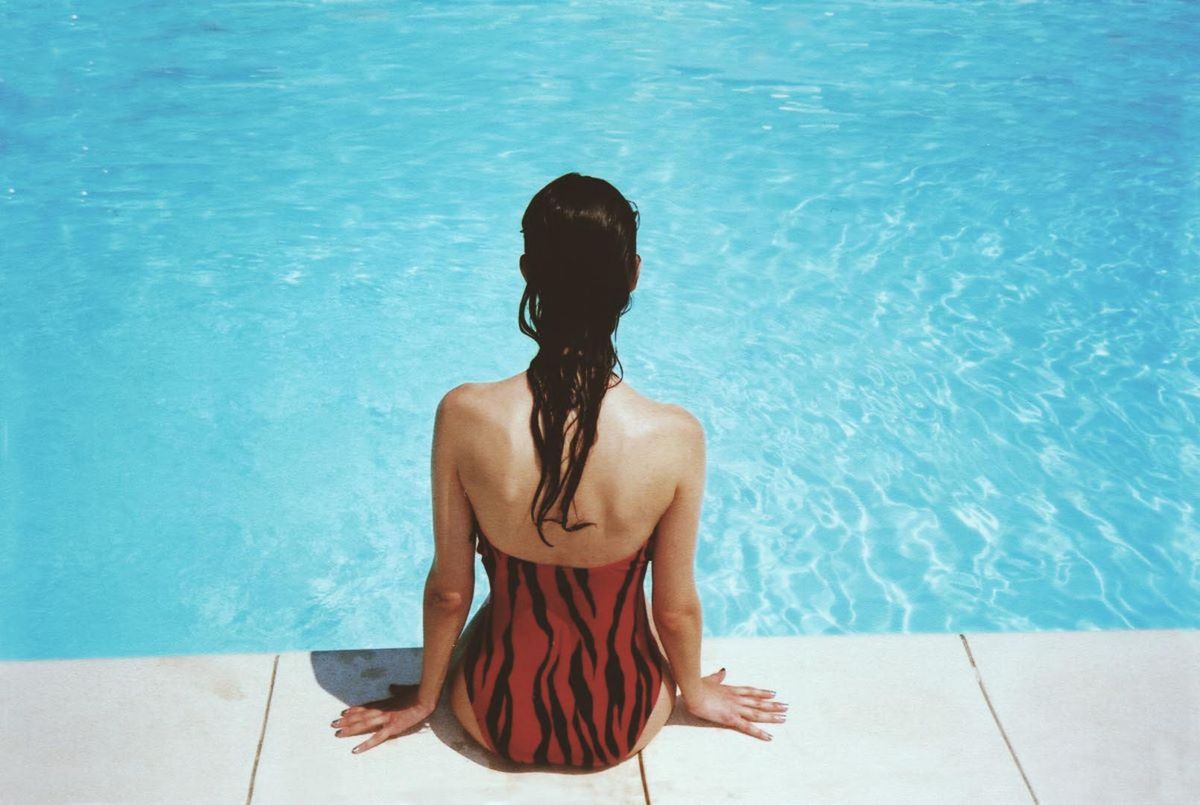 woman at pool