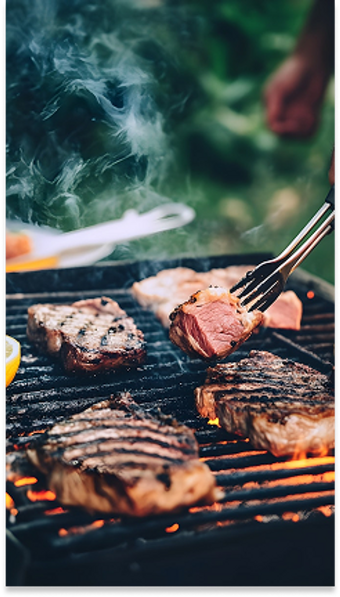 grilling meat