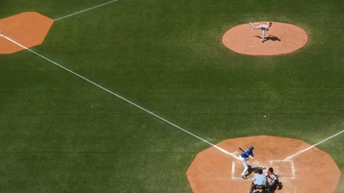 baseball field with players