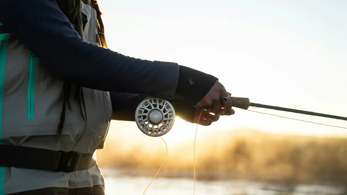 Fly fishing on river
