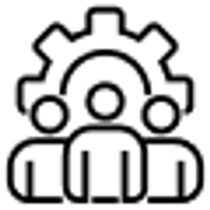 people in front of a machine icon